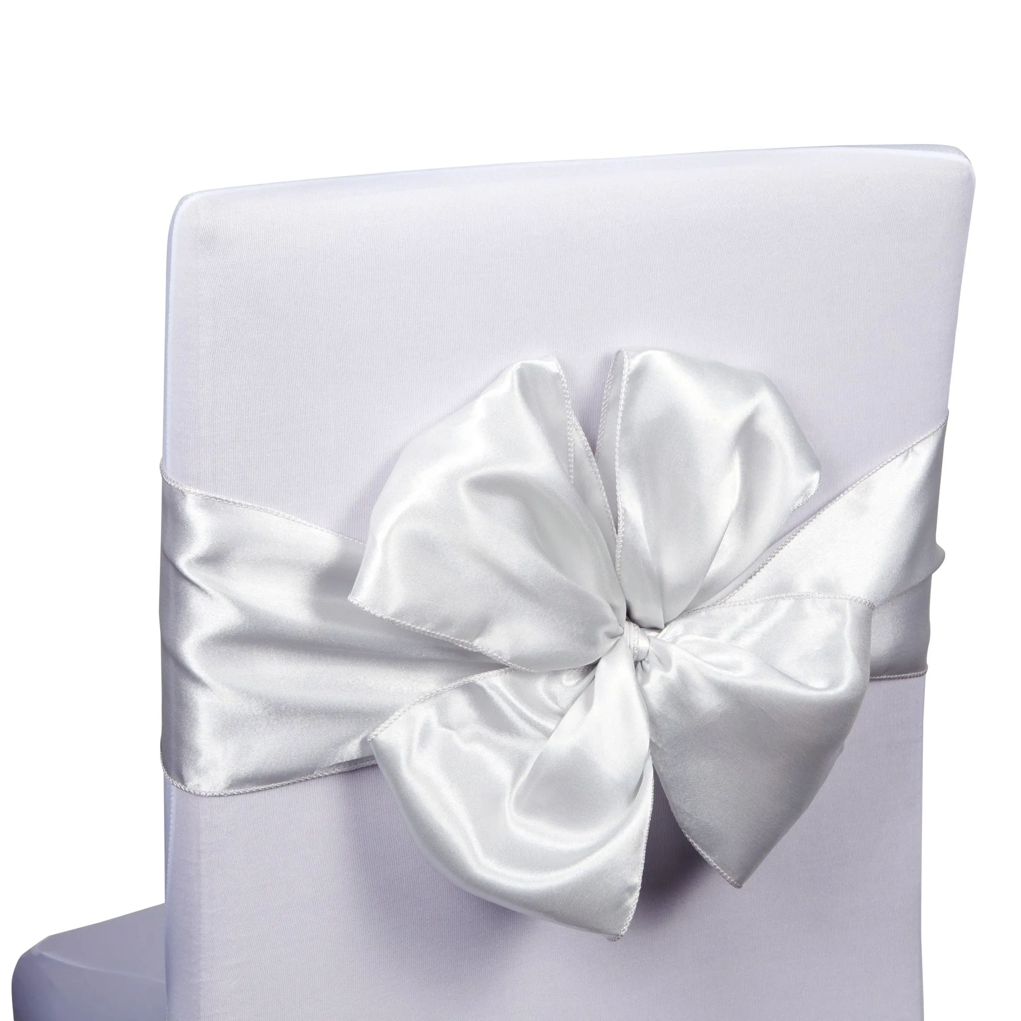 12 Pack Silver Chair Sashes for Wedding Reception, Baby Shower, Birthday Party (7 x 108 In)