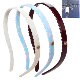 3 Pack Eyewear Headbands for Women,No Headache Non Slip Hair Bands Fashion Thin Headbands(White,Wine Red,Powder Blue)