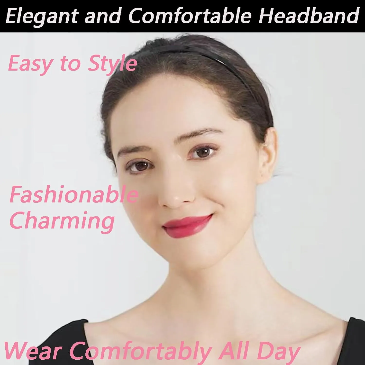 3 Pack Eyewear Headbands for Women,No Headache Non Slip Hair Bands Fashion Thin Headbands(White,Wine Red,Powder Blue)