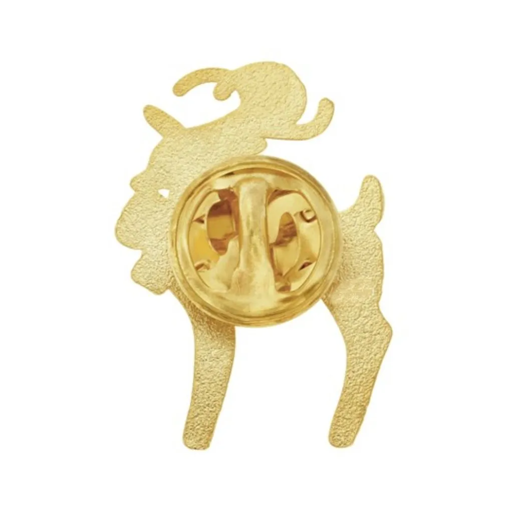 3D Pewter Reindeer Lapel Pin (Plated in Gold)