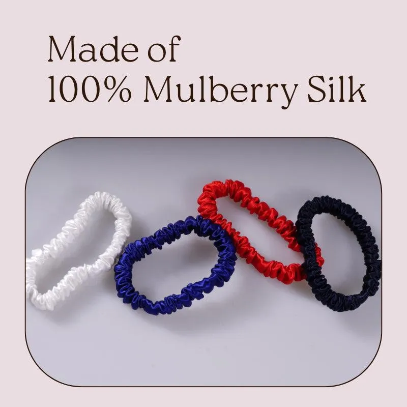 4 Pack Mini Silk Hair Ties - Vividly - dropshipping