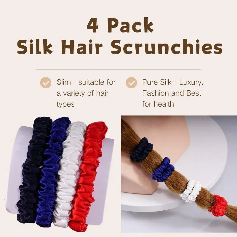 4 Pack Mini Silk Hair Ties - Vividly - dropshipping