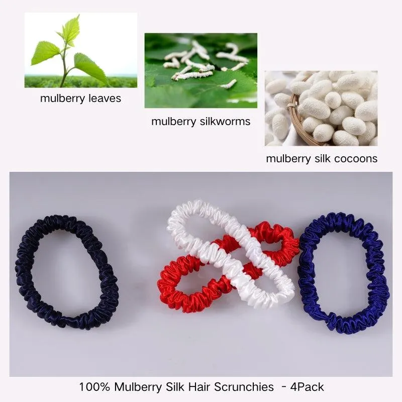 4 Pack Mini Silk Hair Ties - Vividly - dropshipping