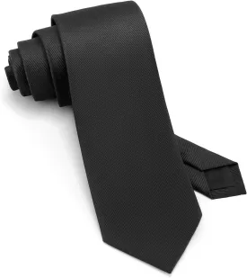 63'' XL Black Ties For Men Solid Color Extra Long Neckties 3.35" (8.5CM) Men's Big and Tall Ties with Gift Box