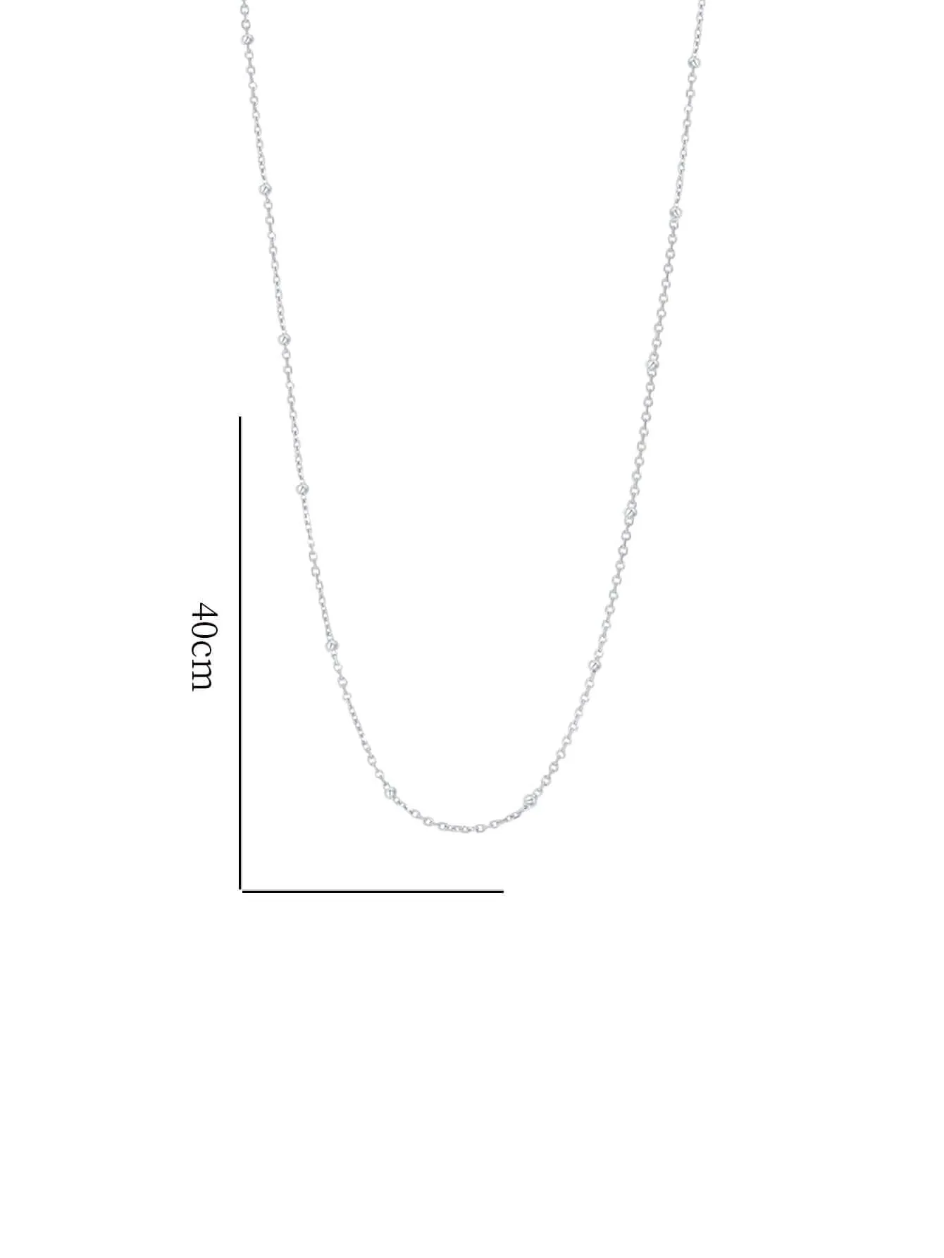925 Silver White Gold Plated Chain Necklace