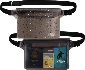 AiRunTech Waterproof Pouch with Waist Strap (2 Pack) | Beach Accessories Best Way to Keep Your Phone and Valuables Safe and Dry | Perfect for Boating Swimming Snorkeling Kayaking Beach Pool