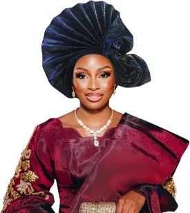 Auto Gele African Head Tie of Nigeria ASO Oke Headwraps Hat Turban Wedding Party Handmade Elegant Hair Wear Cap for Women