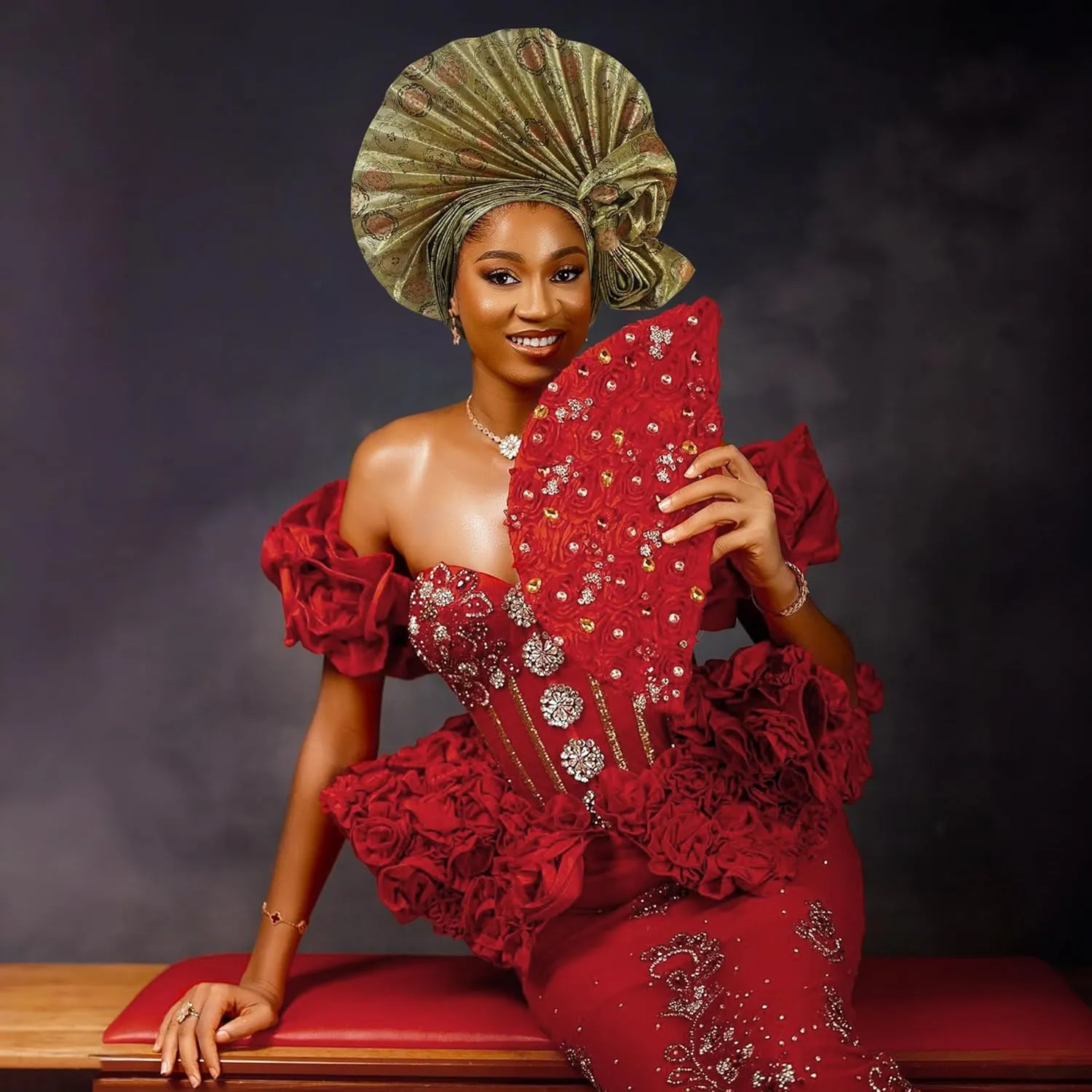 Auto Gele African Head Tie of Nigeria ASO Oke Headwraps Hat Turban Wedding Party Handmade Elegant Hair Wear Cap for Women