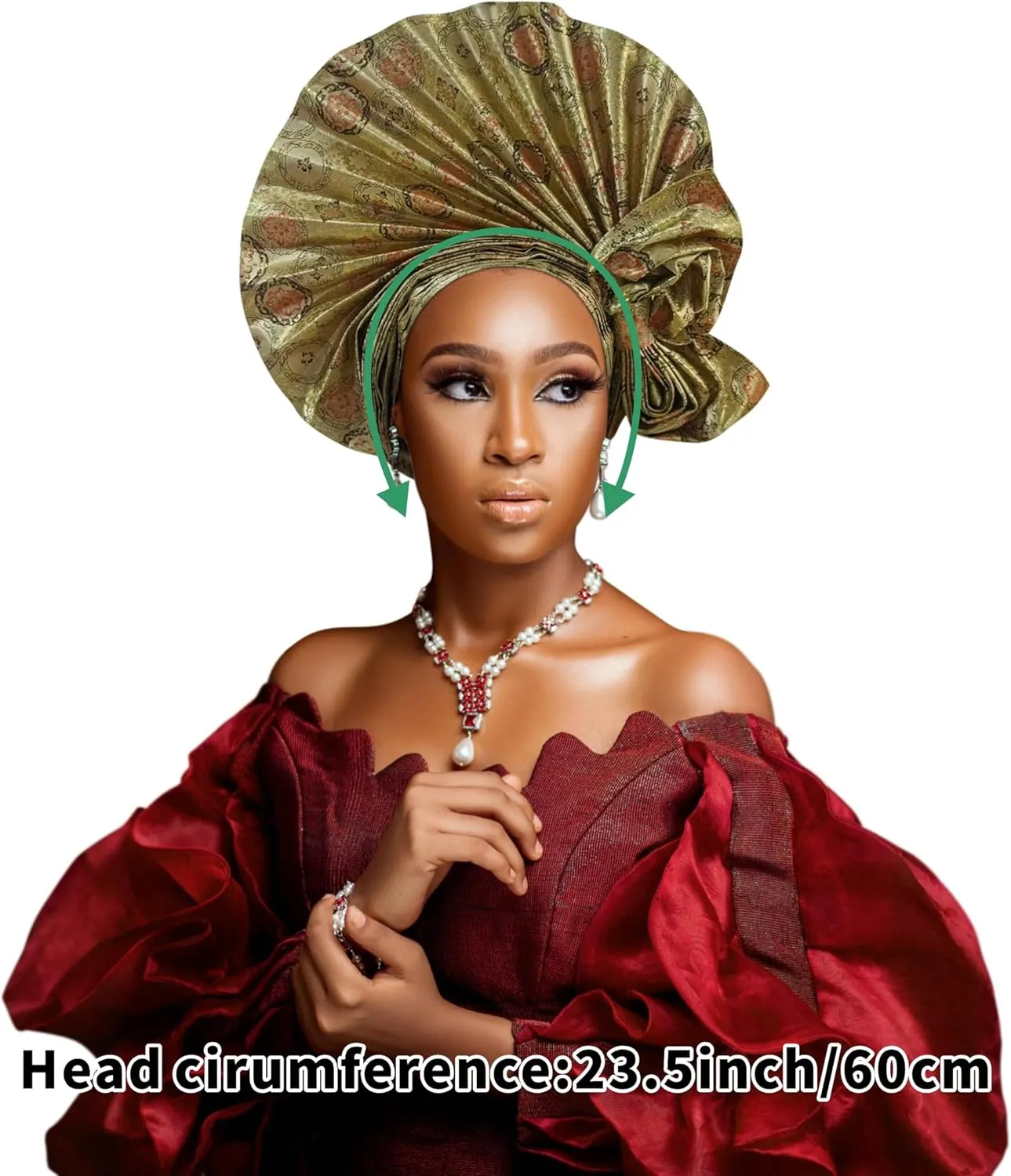 Auto Gele African Head Tie of Nigeria ASO Oke Headwraps Hat Turban Wedding Party Handmade Elegant Hair Wear Cap for Women