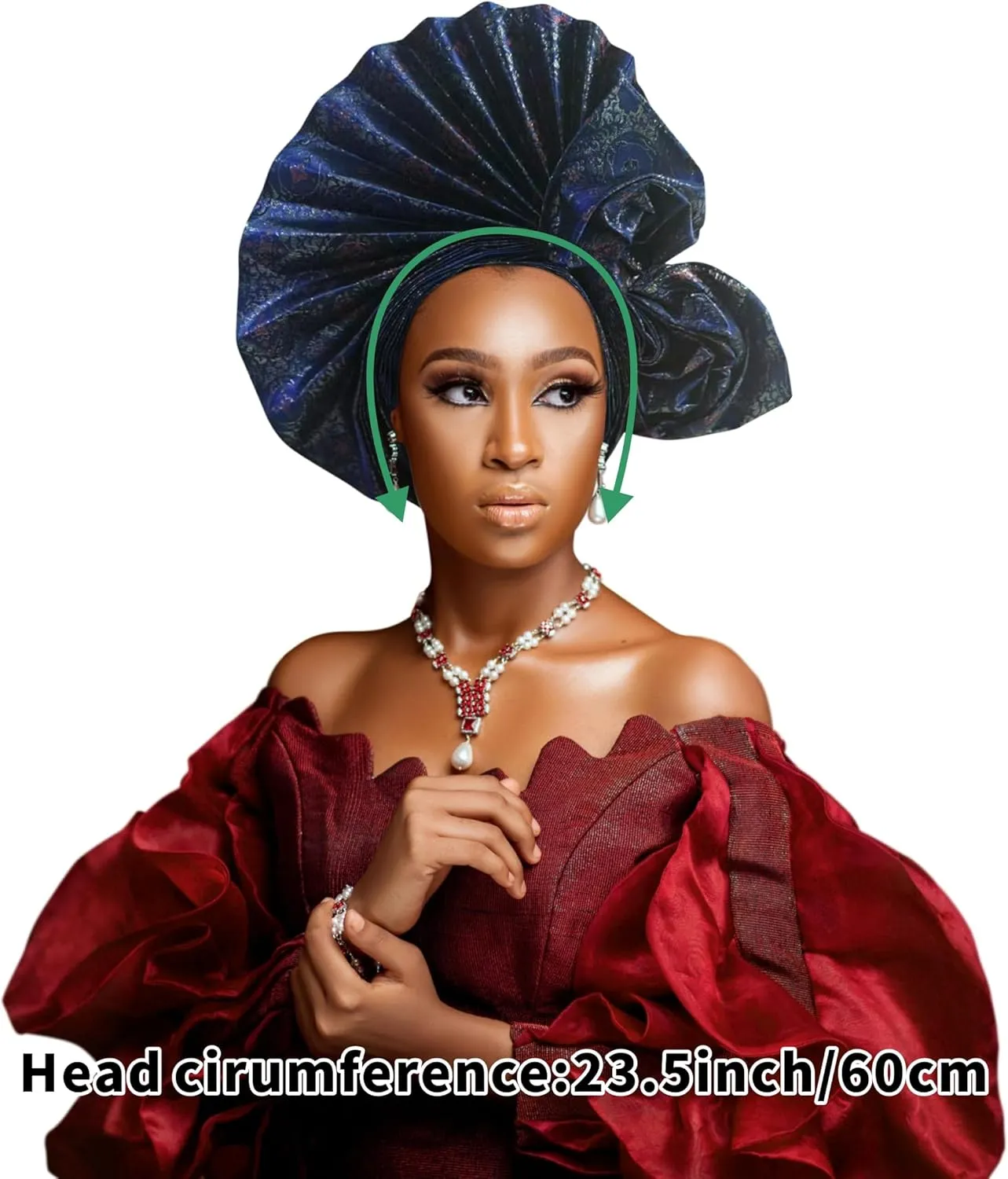 Auto Gele African Head Tie of Nigeria ASO Oke Headwraps Hat Turban Wedding Party Handmade Elegant Hair Wear Cap for Women