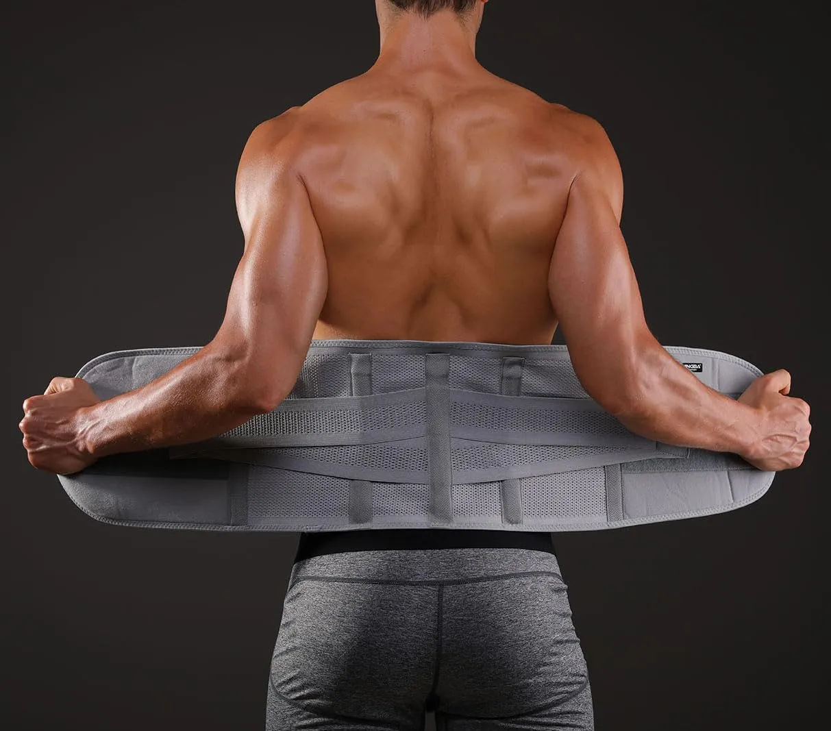 Back Brace for Lower Back Pain Men Women, Back Support Brace & Elastic Supports Belly Band Stomach Wrap Waist Belt Waist Trainer, Waist Brace Waist Trainer for Men Sciatica Pain Relief (Gray, Medium)