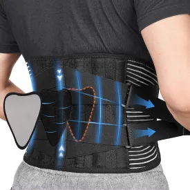 Back Braces for Lower Back Pain Relief with 7 Stays, Breathable Back Support Belt for Men/Women for work,Anti-skid lumbar support belt with 16-hole Mesh for sciatica(S)
