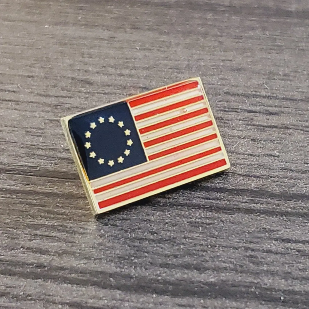 Betsy Ross 13 Star Rectangle Enamel Lapel Pin
