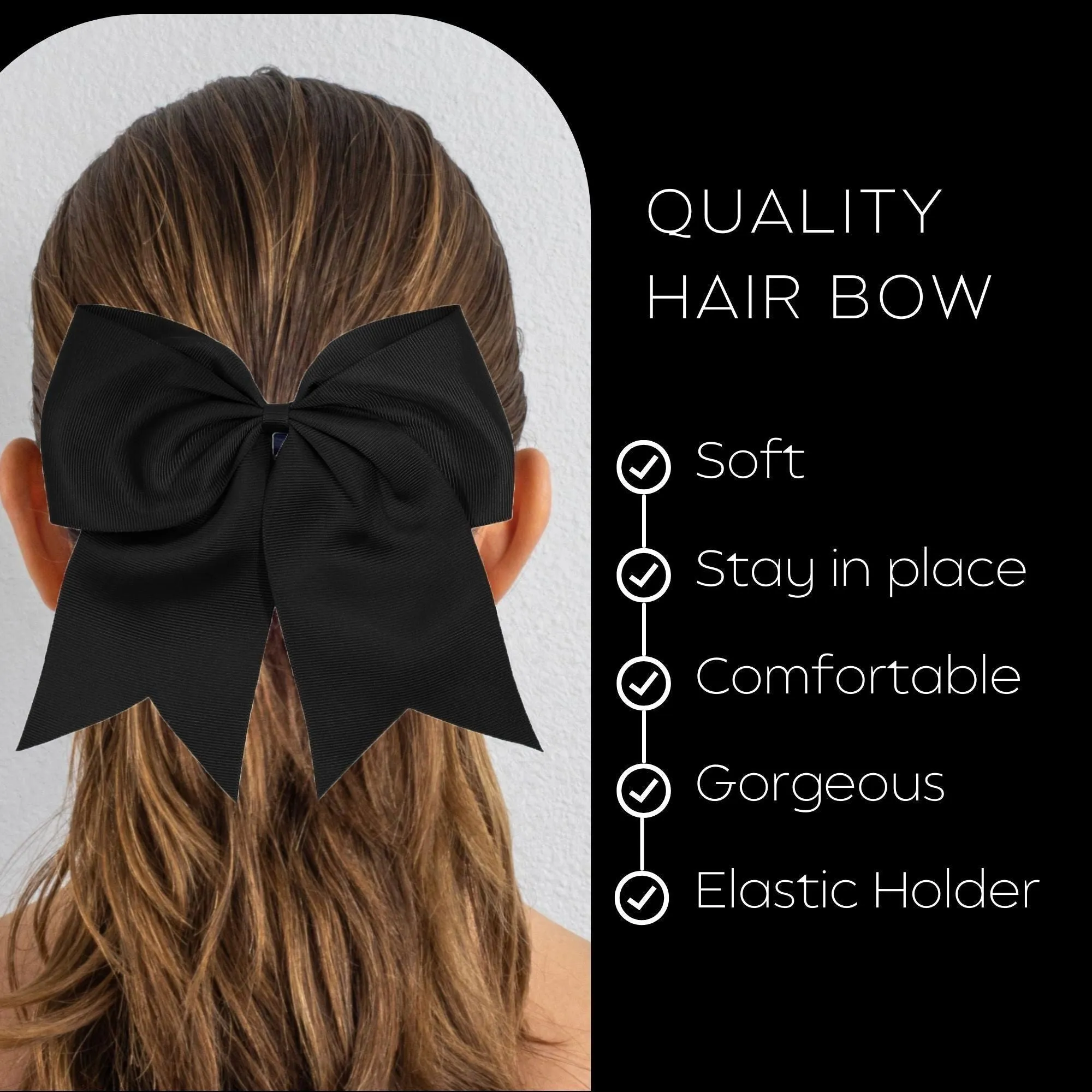 Black Cheer Bow