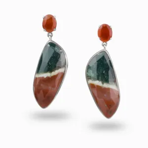 Bloodstone & Carnelian Drop Earrings