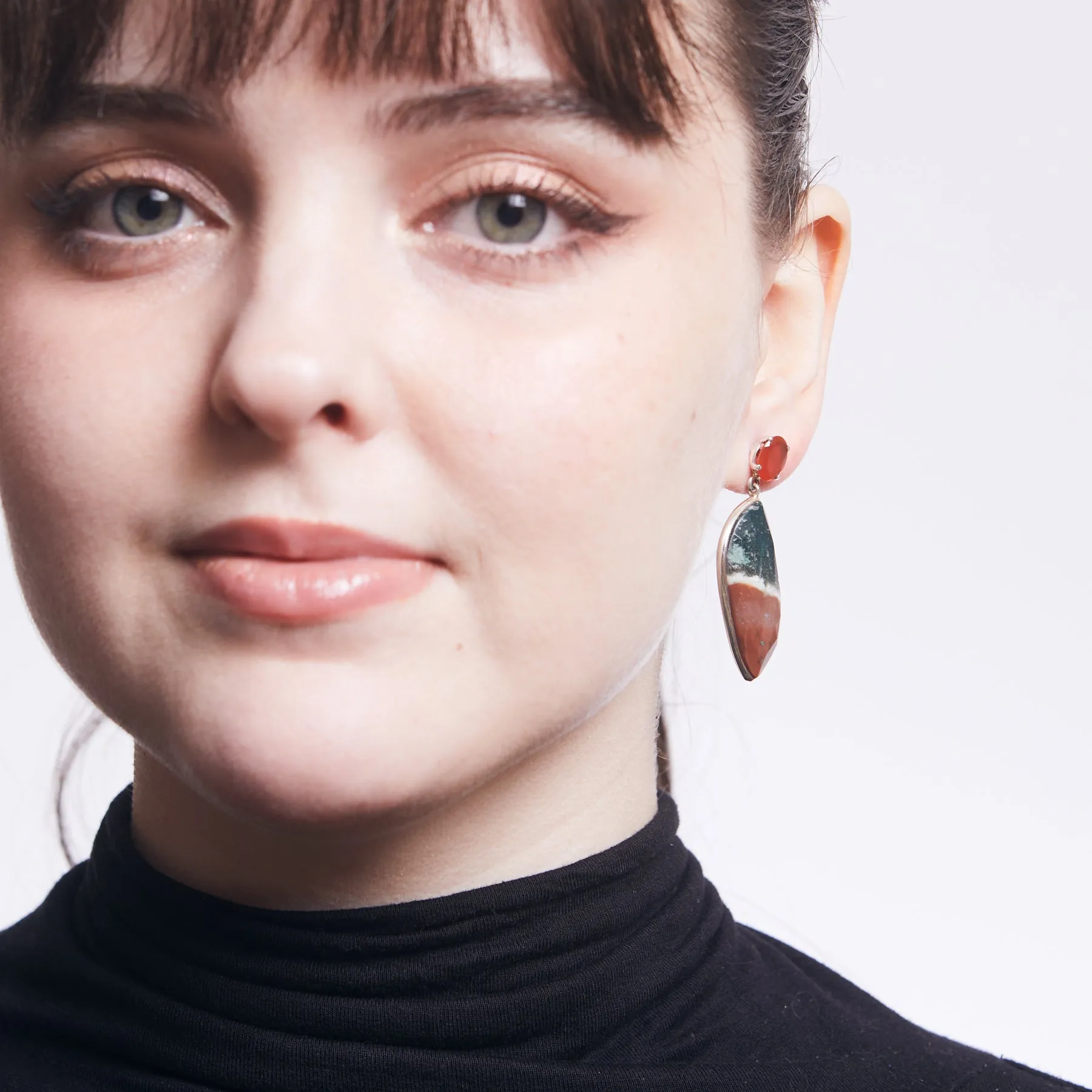 Bloodstone & Carnelian Drop Earrings