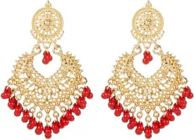 Boho Ball Tassel Statement Dangle Earrings for Women Girls Vintage Flower Heart Shaped Beaded Chandelier Drop Dangling Earring Indian Bollywood Jewelry Gifts for Jhumka Festival Holiday Christmas
