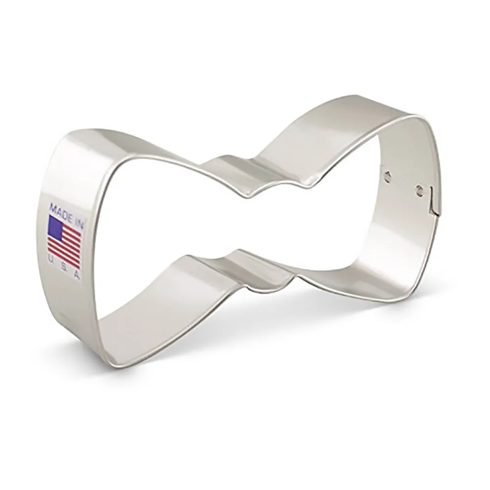 Bow Tie Cookie Cutter - 4 Inches - Ann Clark, Tin Plated Steel