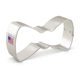 Bow Tie Cookie Cutter - 4 Inches - Ann Clark, Tin Plated Steel