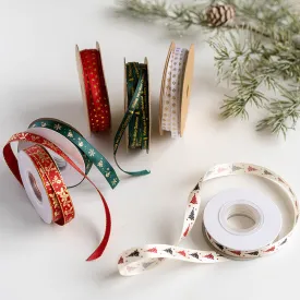 Bulk 10 Yards Christmas Ribbon Christmas Grosgrain Ribbon for Gift Wrapping Crafts DIY Holiday Xmas Decorations Wholesale