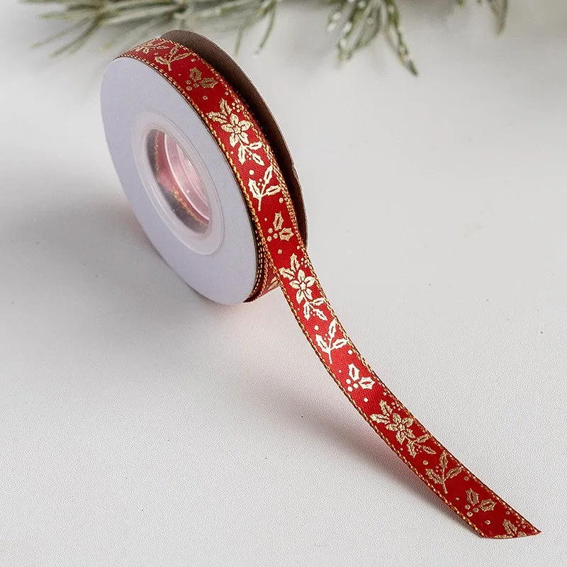Bulk 10 Yards Christmas Ribbon Christmas Grosgrain Ribbon for Gift Wrapping Crafts DIY Holiday Xmas Decorations Wholesale