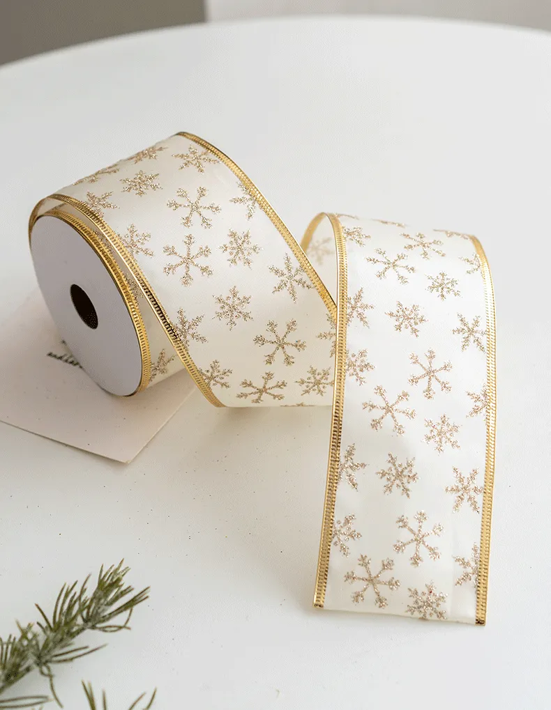 Bulk 10 Yards Glitter Christmas Ribbon Grosgrain Ribbon for Gift Wrapping Crafts DIY Holiday Xmas Decorations Wholesale