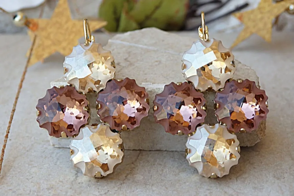Champagne blush earrings