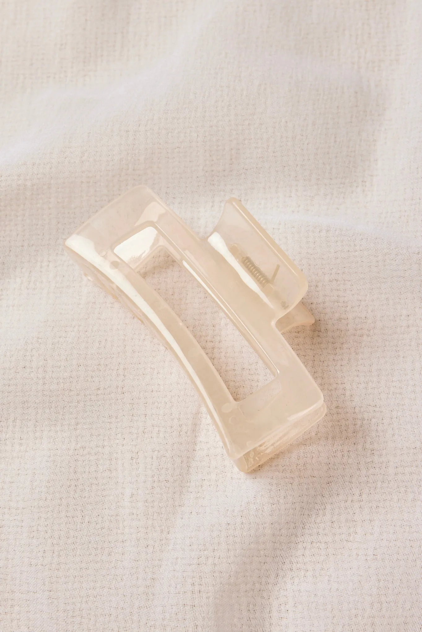 Clear White Large Claw Clip