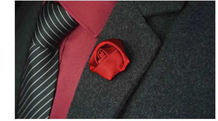 Crimson Red Rose Bud Lapel Pin