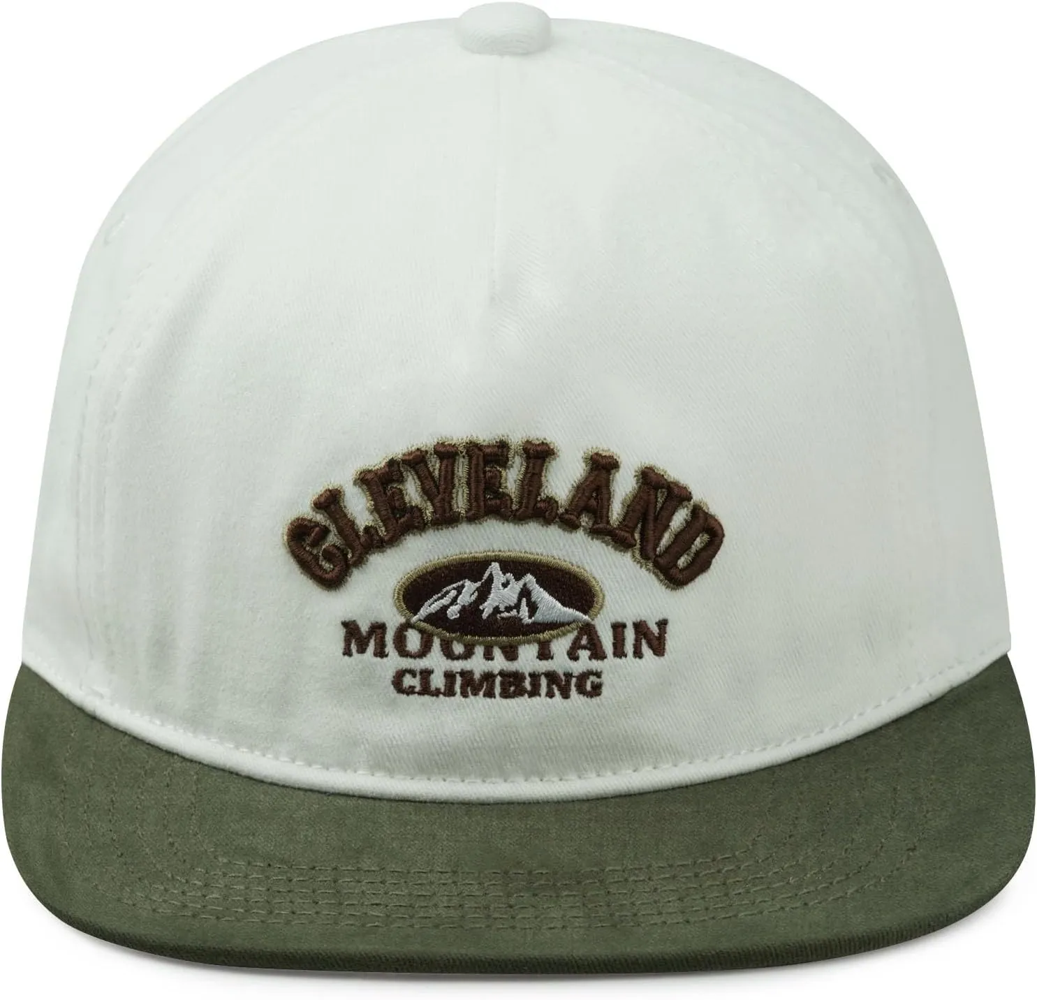 Croogo Vintage Embroidery Flat Brim Baseball Cap for Men Women Soft Cotton Unstructured Cap