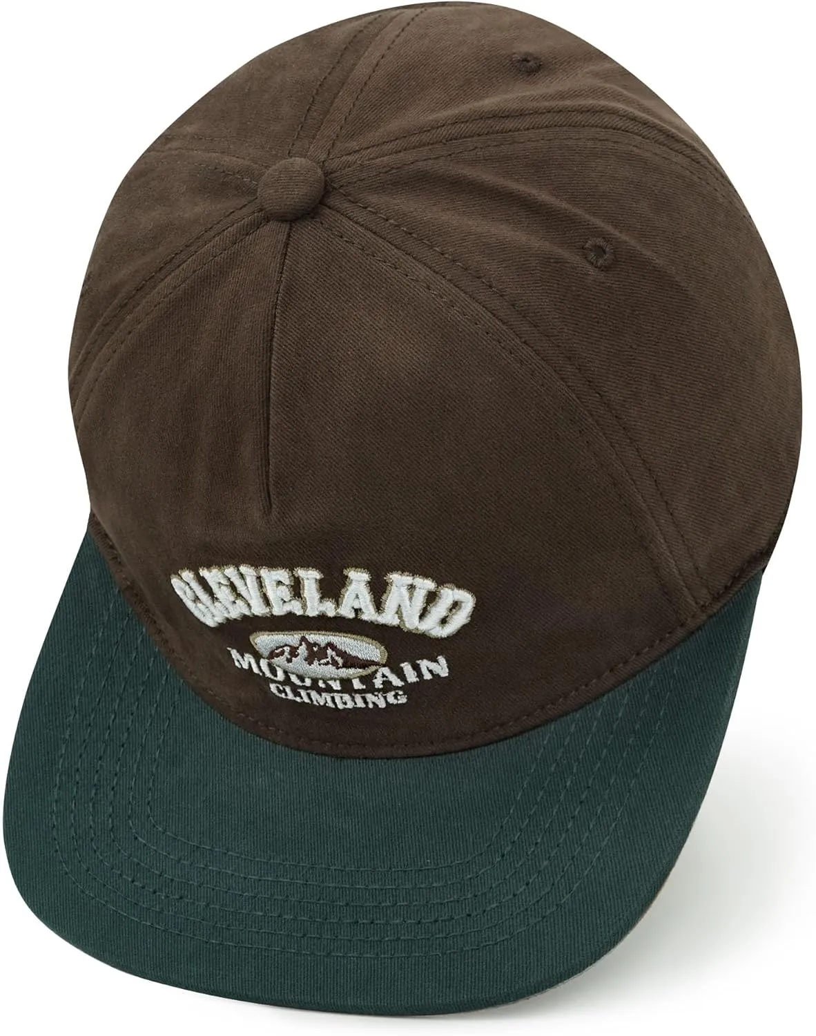 Croogo Vintage Embroidery Flat Brim Baseball Cap for Men Women Soft Cotton Unstructured Cap