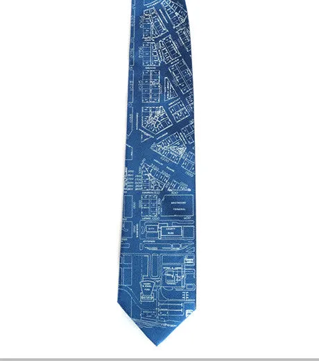 Detroit Map Necktie, Campus Martius Silk Tie