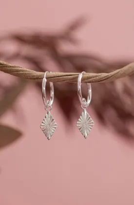 Diamond Charm Hoops
