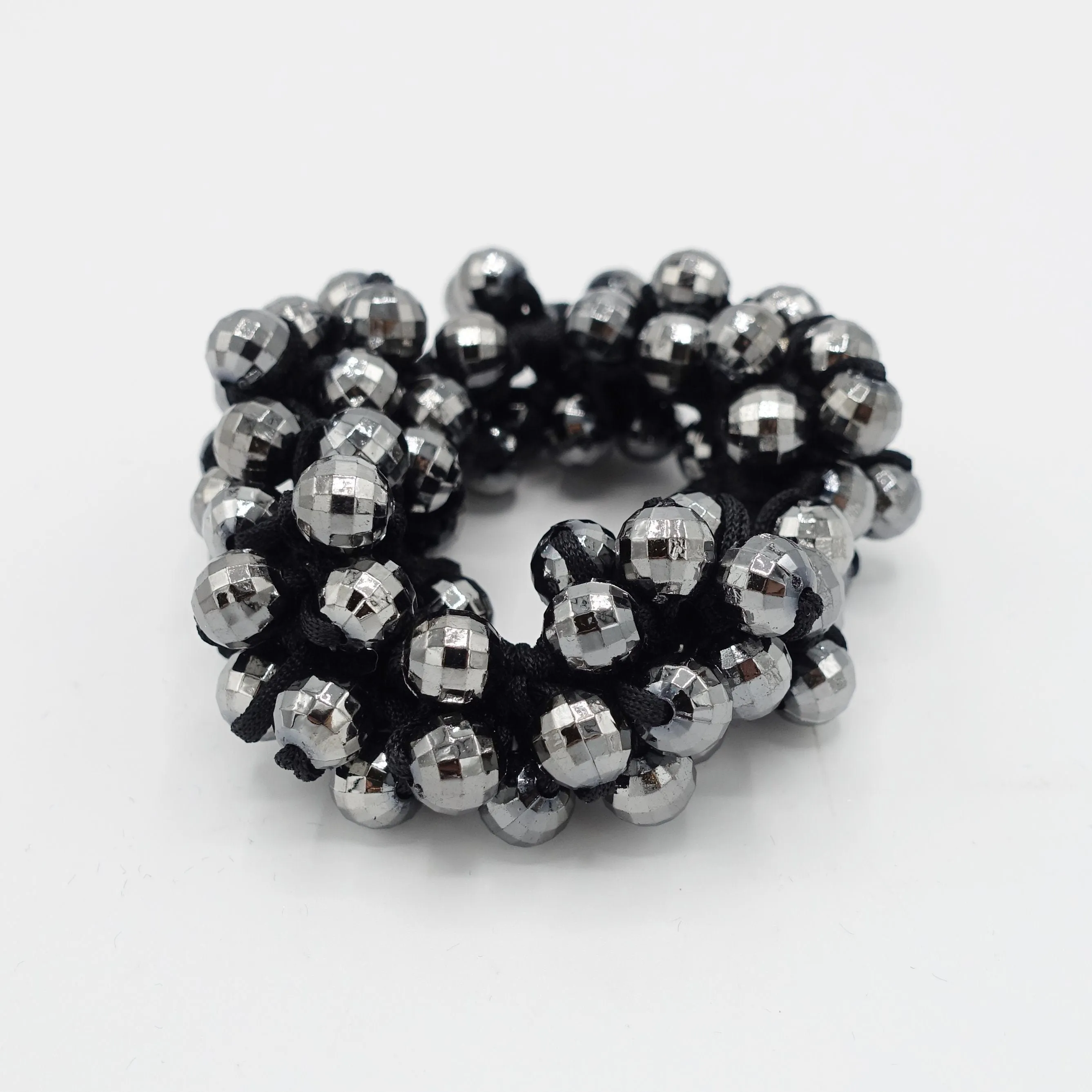 disco ball beaded hair elastic sleek ball ball decorated  ponytail holder women hair accessories