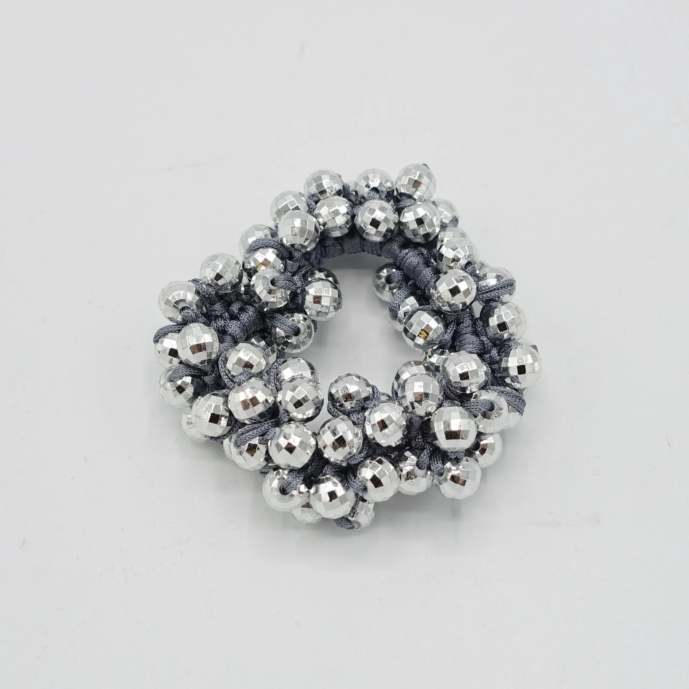 disco ball beaded hair elastic sleek ball ball decorated  ponytail holder women hair accessories