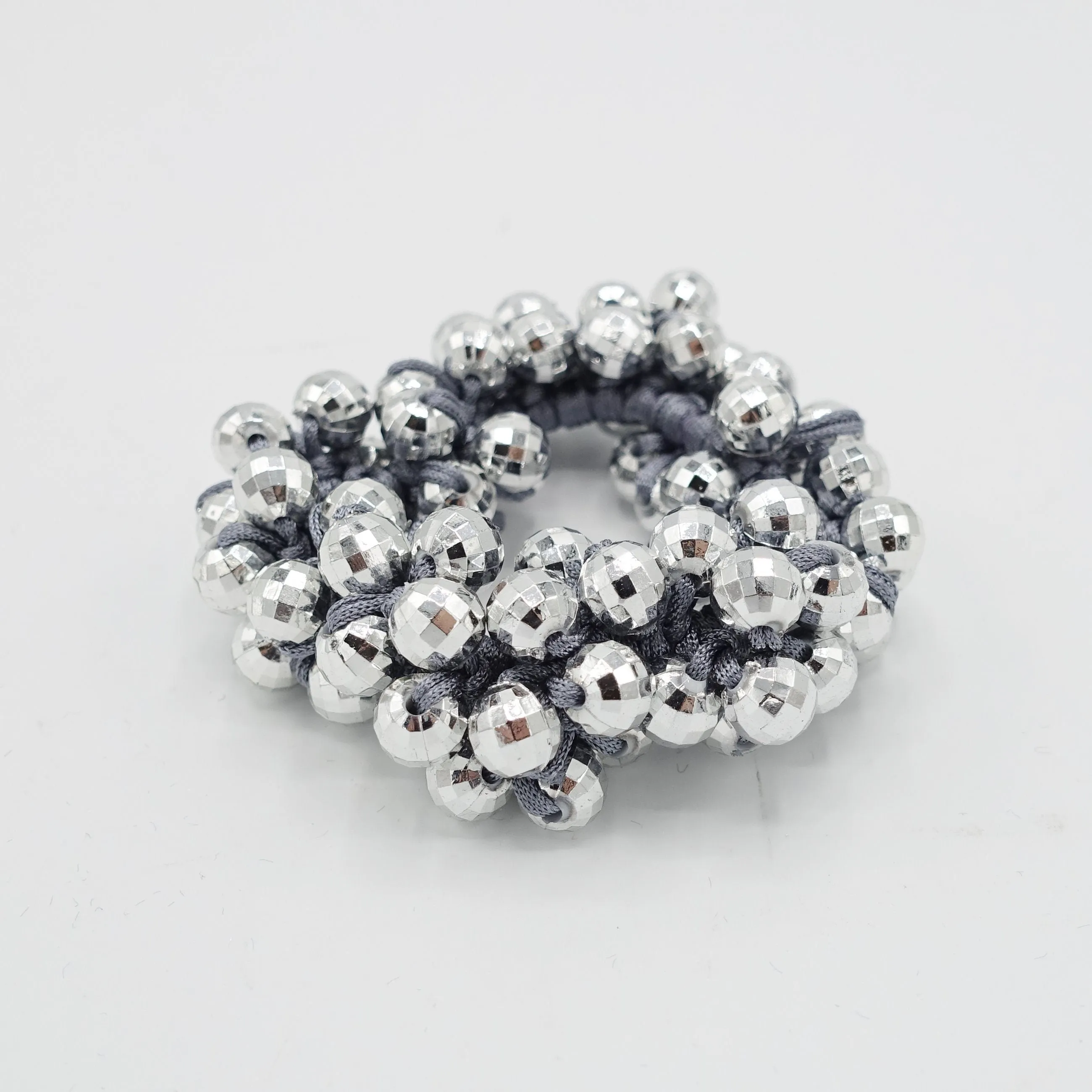 disco ball beaded hair elastic sleek ball ball decorated  ponytail holder women hair accessories