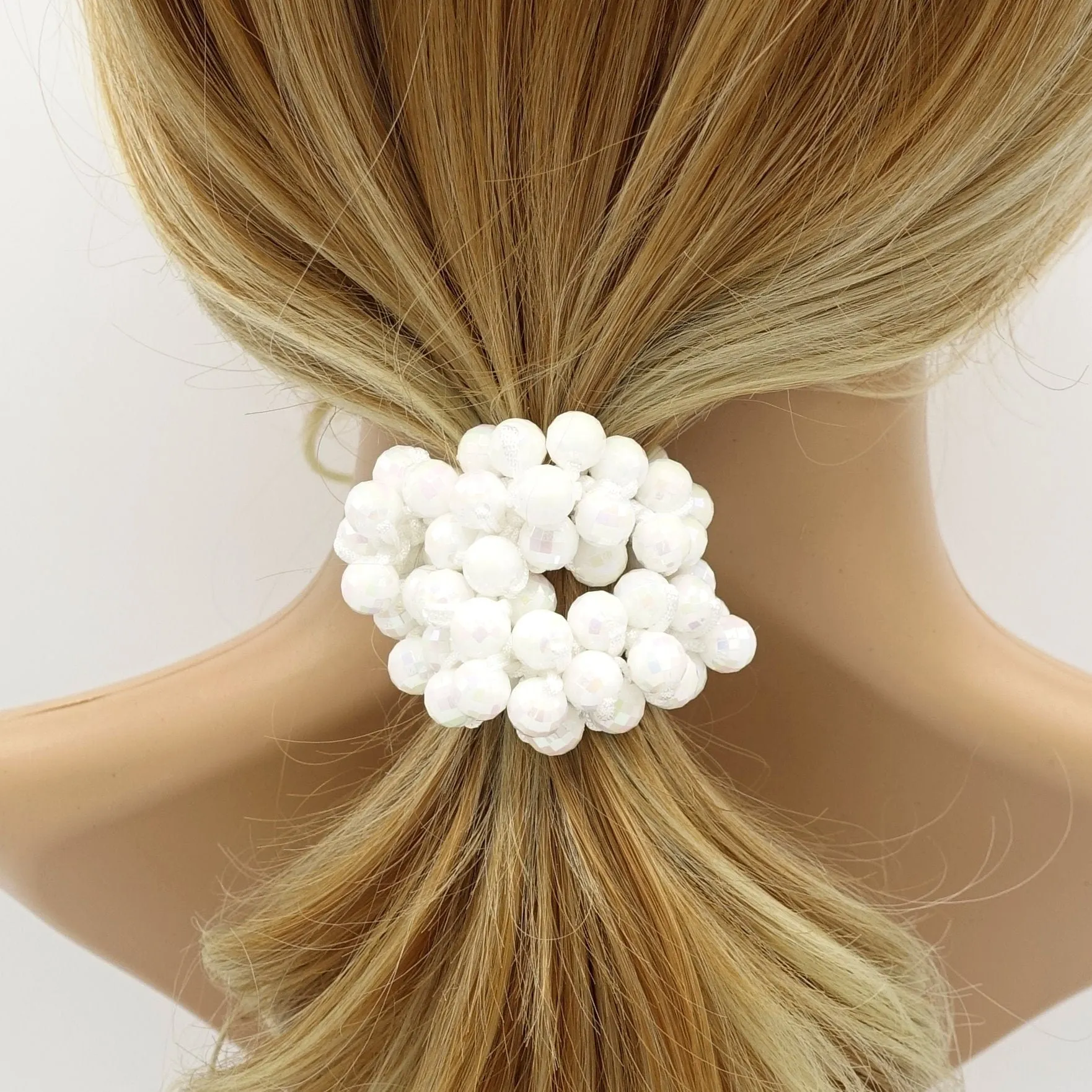 disco ball beaded hair elastic sleek ball ball decorated  ponytail holder women hair accessories