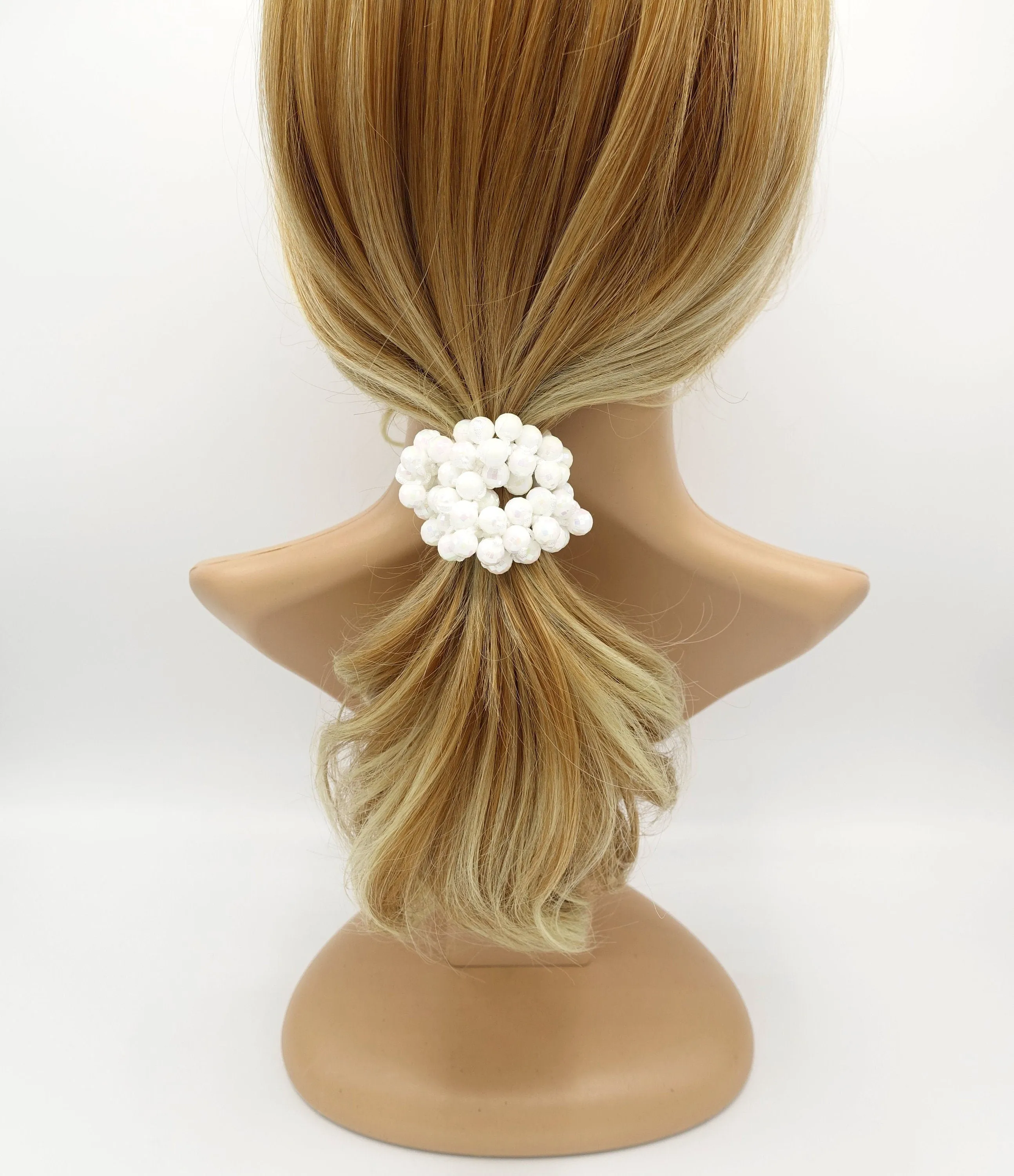 disco ball beaded hair elastic sleek ball ball decorated  ponytail holder women hair accessories