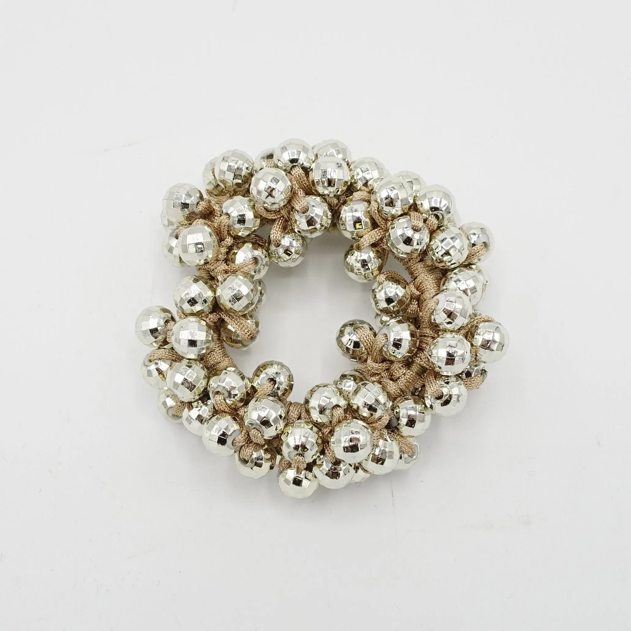 disco ball beaded hair elastic sleek ball ball decorated  ponytail holder women hair accessories