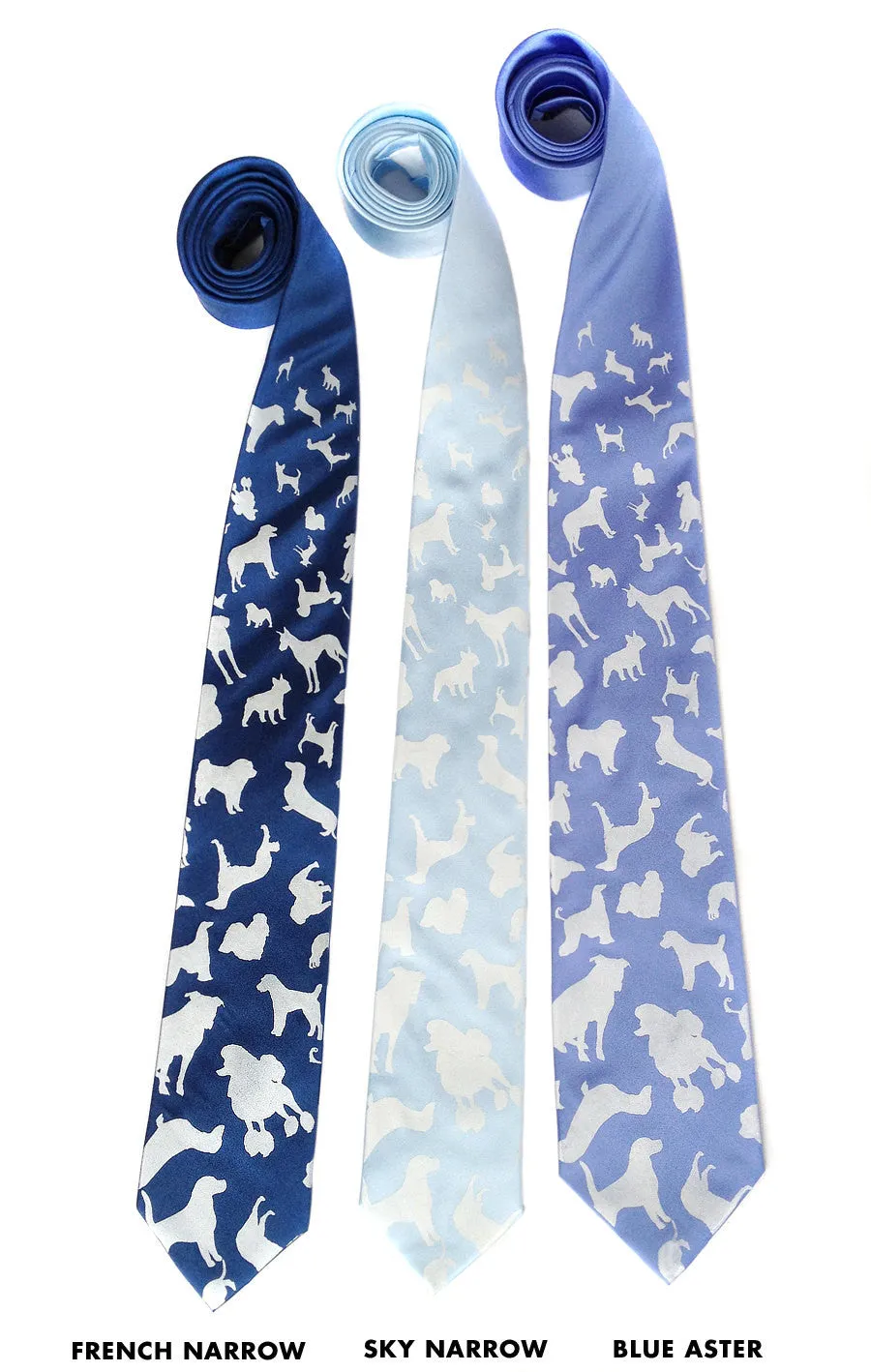 Dog Print Silk Necktie. "Putting on the Dog"