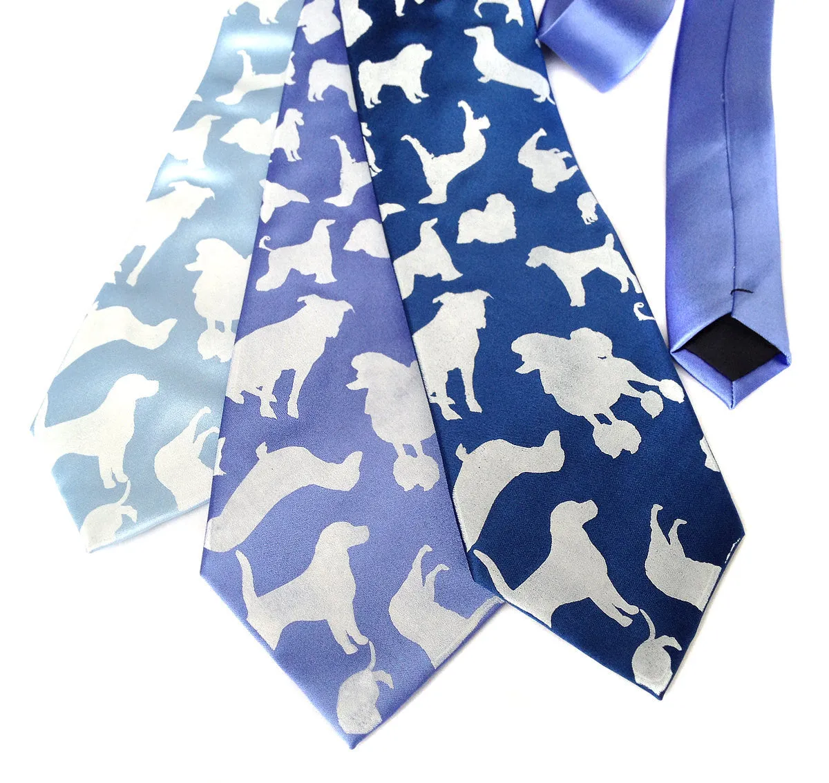 Dog Print Silk Necktie. "Putting on the Dog"