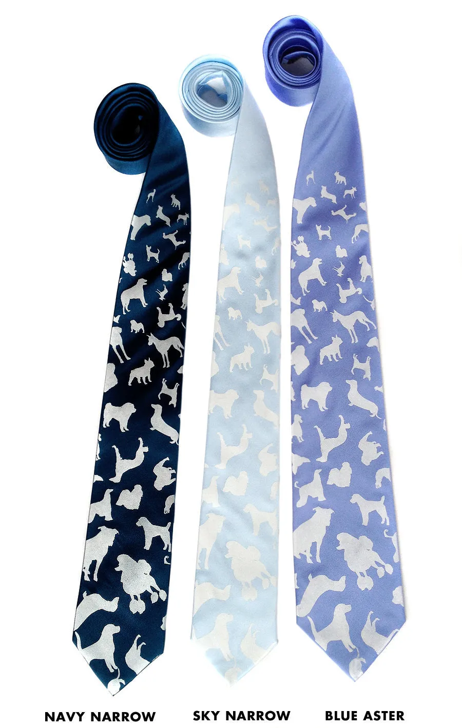 Dog Print Silk Necktie. "Putting on the Dog"