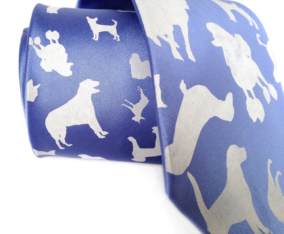 Dog Print Silk Necktie. "Putting on the Dog"