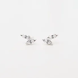 Double CZ Marquise Stud Earrings