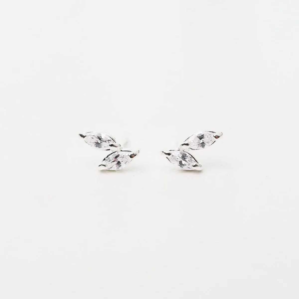 Double CZ Marquise Stud Earrings