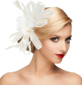 dressfan Fascinator Hat Headpiece Womens 20s Vintage Wedding Hair Accessories for Derby/Wedding/Cocktail/Tea Party