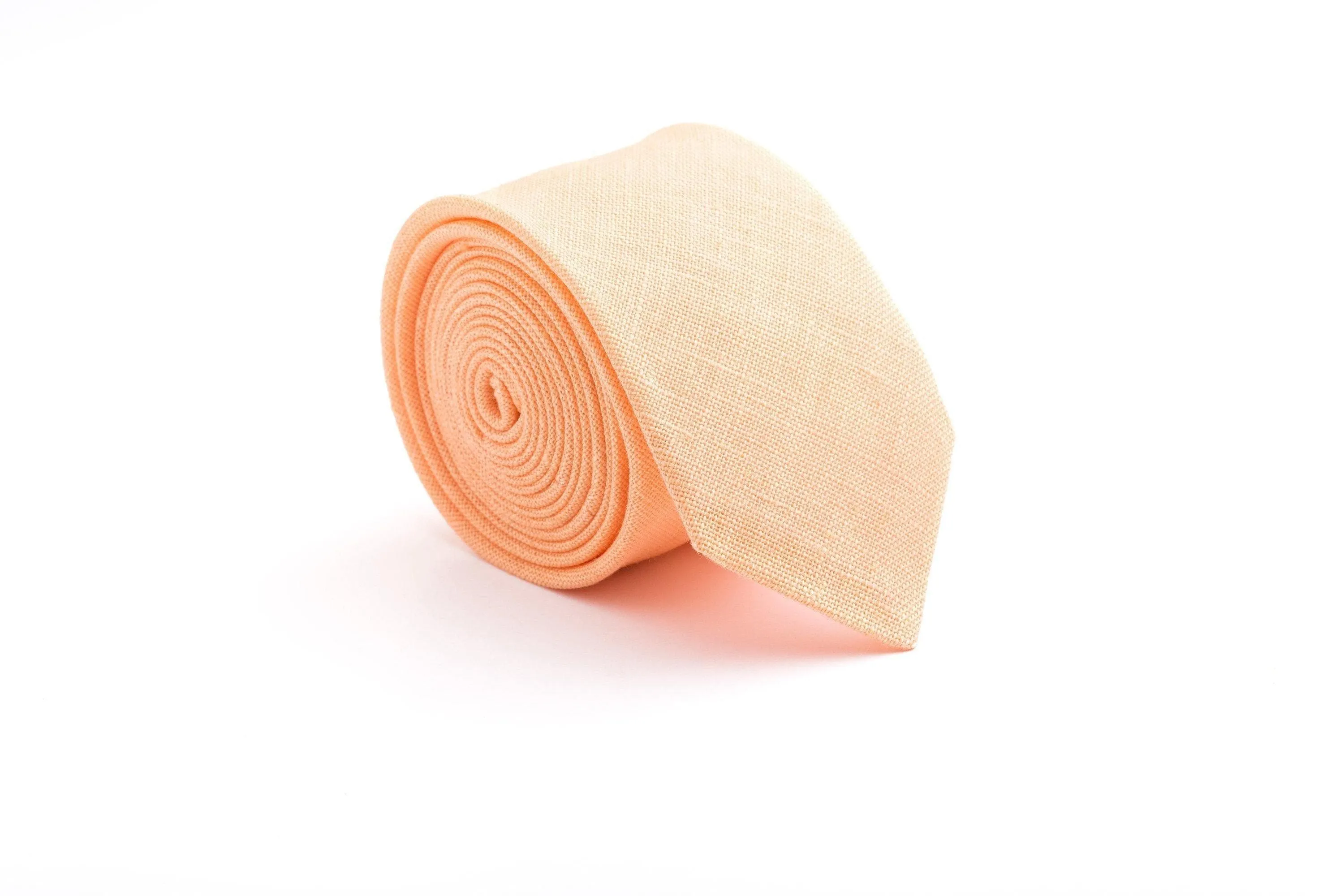 Elegant Peach Skinny Tie for Groom & Men - Wedding Ties, Boys Bow Ties, Slim & Neck Ties
