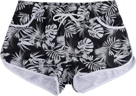 ESTAMICO Women Board Shorts with Liner Quick Dry UPF 50  Drawstring Floral Print Swim Trunk with Pockets