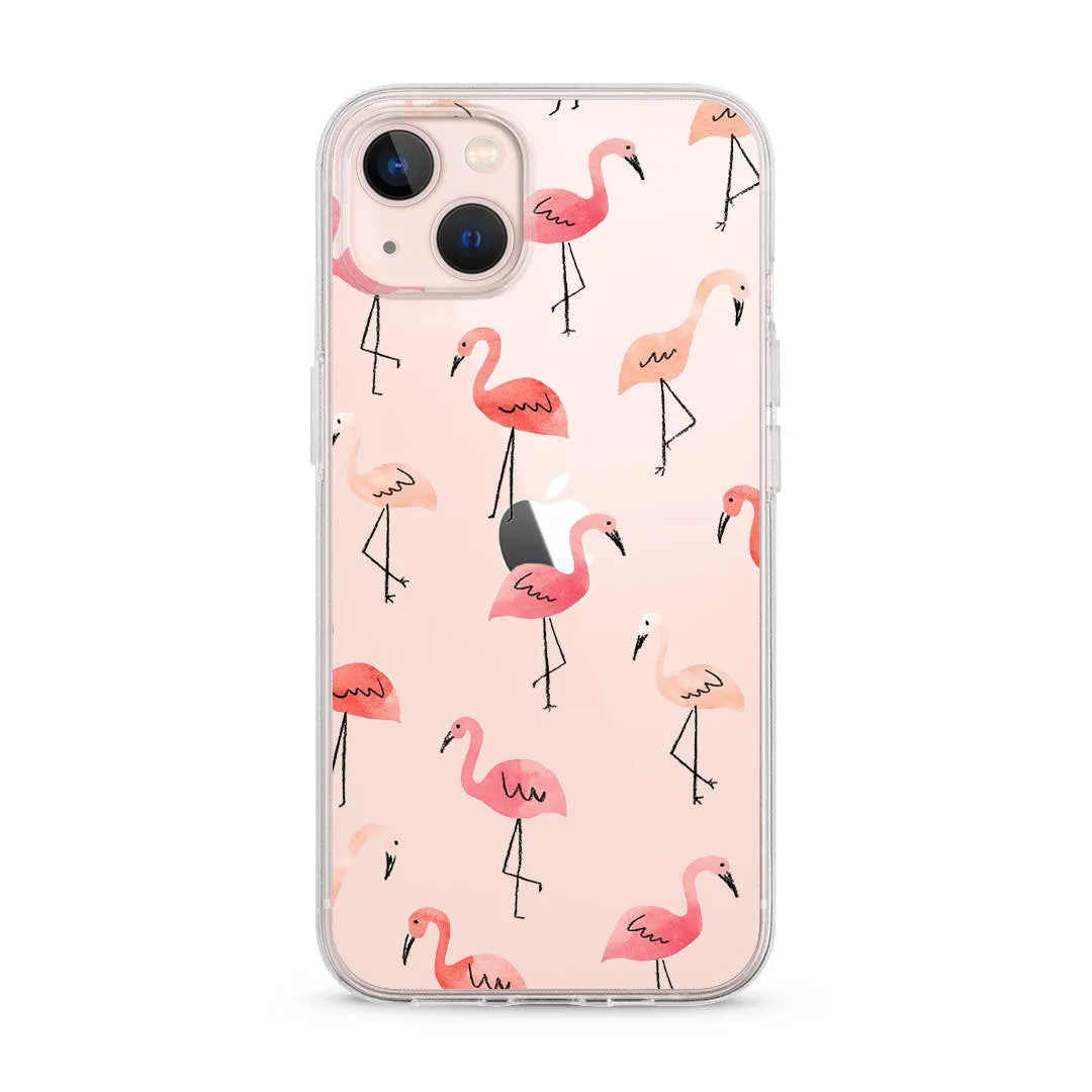 Flamingo Feast Transparent Clear iPhone Case