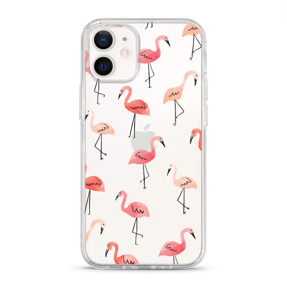 Flamingo Feast Transparent Clear iPhone Case